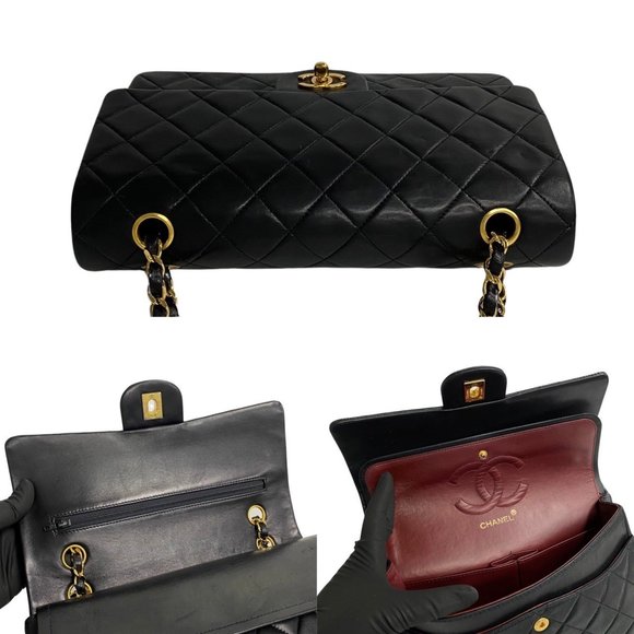 HANEL Chanel Matelasse Double Flap 25cm Lambskin Leather Handbag Shoulder Bag... - Picture 9 of 10